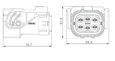 Neopower 6-pin υψηλής τάσης 1000V 35A Συνδέτης ισχύος και σήματος αυτοκινήτου με προστασία 360°